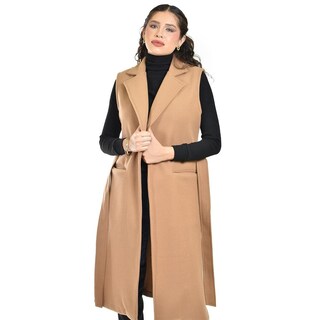 Foto 4 | Foto 4 | Chaleco Largo Con Cinto Roman Fashion /juvenil 3018 (cafe) Cafe