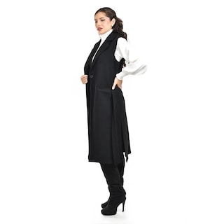 Foto 2 | Foto 2 | Chaleco Largo Con Cinto Roman Fashion /juvenil 3018 (negro) Negro