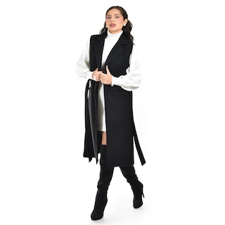 Foto 4 | Foto 4 | Chaleco Largo Con Cinto Roman Fashion /juvenil 3018 (negro) Negro