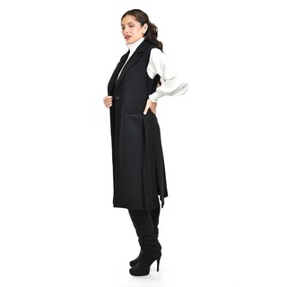 Foto 2 | Foto 2 | Chaleco Largo Con Cinto Roman Fashion /juvenil 3018 (negro) Negro