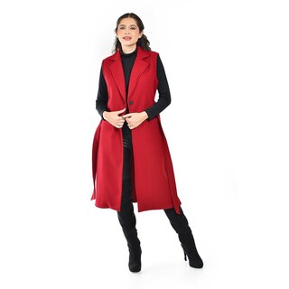 Foto 1 | Foto 1 | Chaleco Largo Con Cinto Roman Fashion /juvenil 3018 (rojo) Rojo