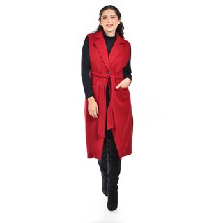 Foto 5 | Foto 5 | Chaleco Largo Con Cinto Roman Fashion /juvenil 3018 (rojo) Rojo