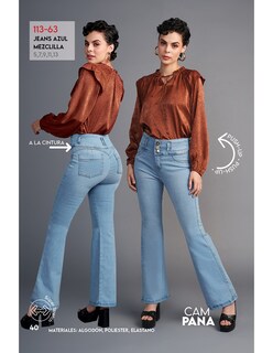 Foto 3 | Foto 3 | Jeans Devendi Azul para Mujer