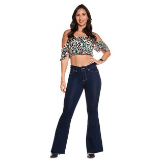 Foto 1 | Foto 1 | Pantalón Pineda Jeans Acampanado Tiro Alto Stretch para Mujer