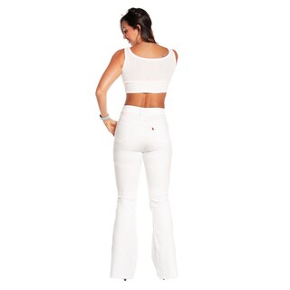 Foto 4 | Foto 4 | Pantalón Pineda Jeans Acampanado Tiro Alto color Blanco para Mujer