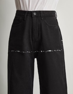Foto 3 | Foto 3 | Jeans Devendi Color Negro Wide Leg Deslavado