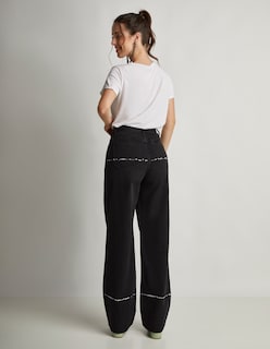 Foto 4 | Foto 4 | Jeans Devendi Color Negro Wide Leg Deslavado