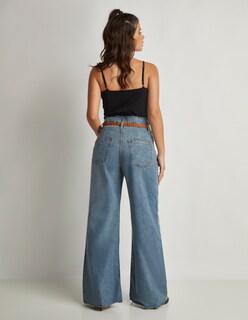 Foto 3 | Foto 3 | Jeans Devendi Color Azul Wide Leg Cinturón