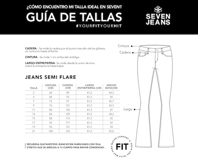 Foto 5 | Foto 5 | Jeans Mezclilla Mujer Semi Flare Cintura Super Alta Seven Jeans