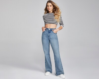 Foto 3 | Foto 3 | Jeans Mezclilla Mujer Semi Flare Cintura Super Alta Seven Jeans