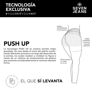 Foto 8 | Foto 8 | Jeans Campana Mujer Push Up Cintura Alta Flare Seven Jeans 6040ngro