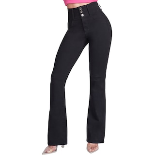 Foto 1 | Foto 1 | Jeans Campana Mujer Push Up Cintura Alta Flare Seven Jeans 6040ngro