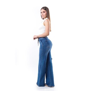 Foto 2 | Foto 2 | Jeans Wide Leg Fit /juvenil 1791 (azul Medio)) Azul