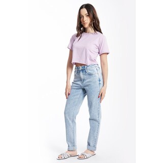 Foto 2 | Foto 2 | Mom Jeans De Mezclilla Juvenil, 6850 (mezclilla Tono Claro) Azul