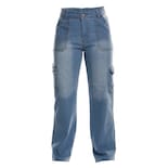 Pantalón Mom Cargo De Mezclilla Para Mujer Corte Recto Tiro Alto Estilo Casual Azul Bleanch Pineda Jeans