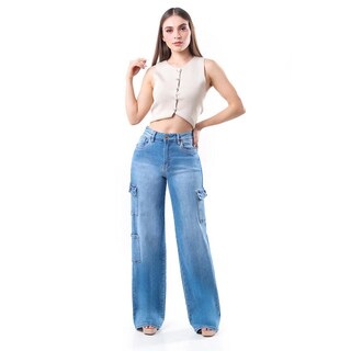 Foto 1 | Foto 1 | Jeans Wide Leg Fit /juvenil 1788 (azul Claro) Azul