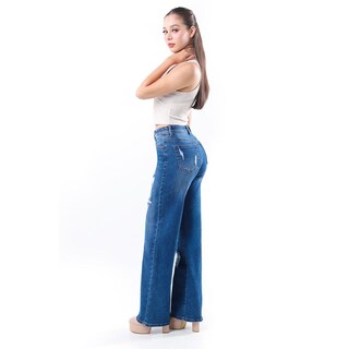 Foto 2 | Foto 2 | Jeans Wide Leg Fit /juvenil 4061 (azul Medio)) Azul