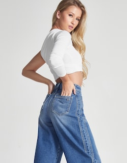 Foto 2 | Foto 2 | Jeans Mujer Barrel Cintura Super Alta 9886stme Seven Jeans