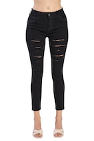 Jeans Skinny Devendi Negros Rupturas