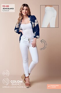 Foto 3 | Foto 3 | Jeans Devendi Blancos para Mujer
