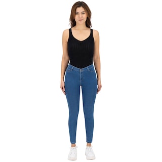 Foto 2 | Foto 2 | Jeans Skinny Britos Tiro Medio 024497 Azul para  Mujer