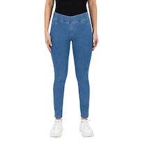 Jeans Skinny Britos Tiro Medio Azul para Mujer