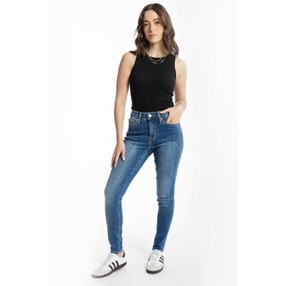 Foto 2 | Foto 2 | Jeans Skinny Con Deslaves Juvenil, 6695 (mezclilla Tono Medio) Azul