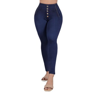 Foto 1 | Foto 1 | Jeans Para Mujer – Corte Colombiano, Tela Elástica, Realce De Glúteos, Cintura Alta 3921/02