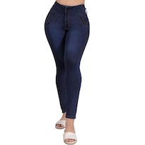 Jeans de Mezclilla Levanta Pompa Corte Colombiano 3671/02 para Mujer