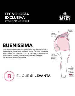 Foto 7 | Foto 7 | Jeans Mujer Skinny Cintura Alta Push Up 0065stob Seven Jeans