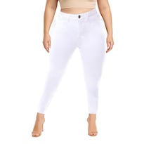 Jeans Curvy Super Skinny Blanco Tiro Alto