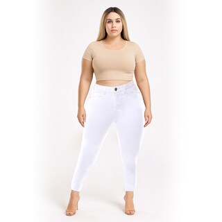 Foto 3 | Foto 3 | Jeans Curvy Super Skinny Blanco Tiro Alto