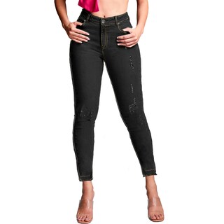 Foto 1 | Foto 1 | Jeans de Dama Shendy Vendy Stretch Mezclilla Levanta Pompa Tiro Negro