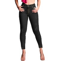 Jeans de Dama Shendy Vendy Stretch Mezclilla Levanta Pompa Tiro Negro