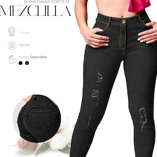 Foto 2 | Foto 2 | Jeans Stretch Shendy Vendy Negros para Mujer
