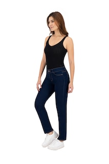Foto 3 | Foto 3 | Jeans Recto Britos Tiro Medio 024787 Azul para Mujer