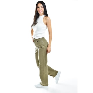 Foto 2 | Foto 2 | Jeans Wide Leg con Textura Juvenil 6512 Verde Militar