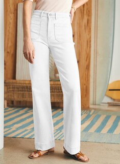 Foto 3 | Foto 3 | Jeans Astylish Para Mujer, Pierna Ancha, Cintura Alta, Talla 8, Color Blanco - Venta Internacional.