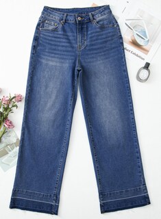 Foto 4 | Foto 4 | Vaqueros Elegantes Para Mujer, Cintura Alta, Acampanados, Pierna Ancha, Azul - Venta Internacional.