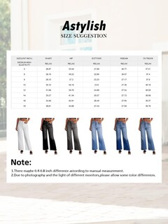 Foto 7 | Foto 7 | Pantalones Vaqueros Elegantes De Pierna Ancha, Cintura Alta, Mujer, Talla 12, Color Blanco - Venta Internacional.