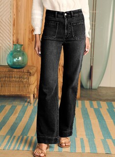 Foto 3 | Foto 3 | Jeans Astylish Para Mujer, Pierna Ancha, Cintura Alta, Talla 10, Color Negro - Venta Internacional.