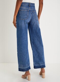 Foto 2 | Foto 2 | Vaqueros Elegantes Para Mujer, Cintura Alta, Acampanados, Pierna Ancha, Azul - Venta Internacional.