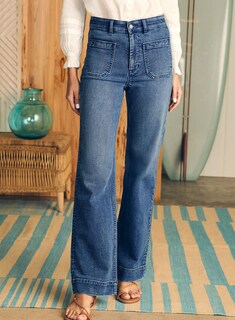 Foto 3 | Foto 3 | Vaqueros Elegantes Con Pernera Recta Y Cintura Alta Para Mujer, Talla 14 - Venta Internacional.