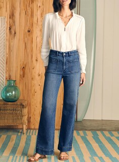 Foto 5 | Foto 5 | Vaqueros Elegantes Con Pernera Recta Y Cintura Alta Para Mujer, Talla 14 - Venta Internacional.