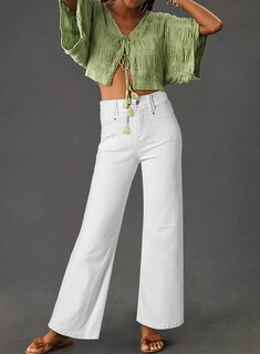 Foto 3 | Foto 3 | Pantalones Vaqueros Elegantes De Pierna Ancha Y Cintura Alta Para Mujer Blanca - Venta Internacional.