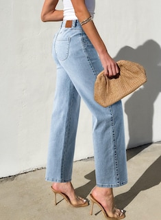 Foto 4 | Foto 4 | Vaqueros Sidefeel Wide Leg Para Mujer Cintura Alta Azul Claro - Venta Internacional.