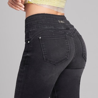 Foto 3 | Foto 3 | Jeans Mezclilla Mujer Pantalon Straight Cintura Alta Levanta Pompa Push Up Seven Jeans