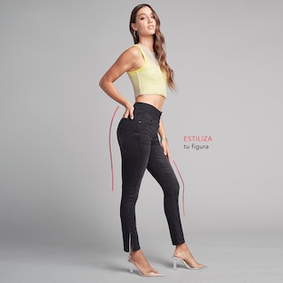 Foto 6 | Foto 7 | Jeans Mezclilla Mujer Pantalon Straight Cintura Alta Levanta Pompa Push Up Seven Jeans
