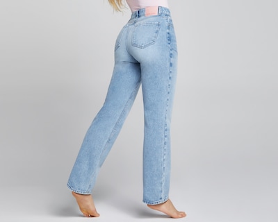 Foto 2 | Foto 2 | Jeans Mezclilla Mujer Recto Cintura Super Alta Seven Jeans