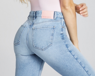 Foto 4 | Foto 4 | Jeans Mezclilla Mujer Recto Cintura Super Alta Seven Jeans